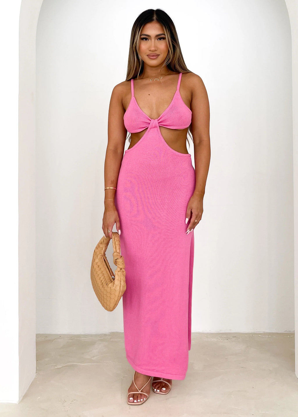 Paramount Cut Out Midi Dress - Pink