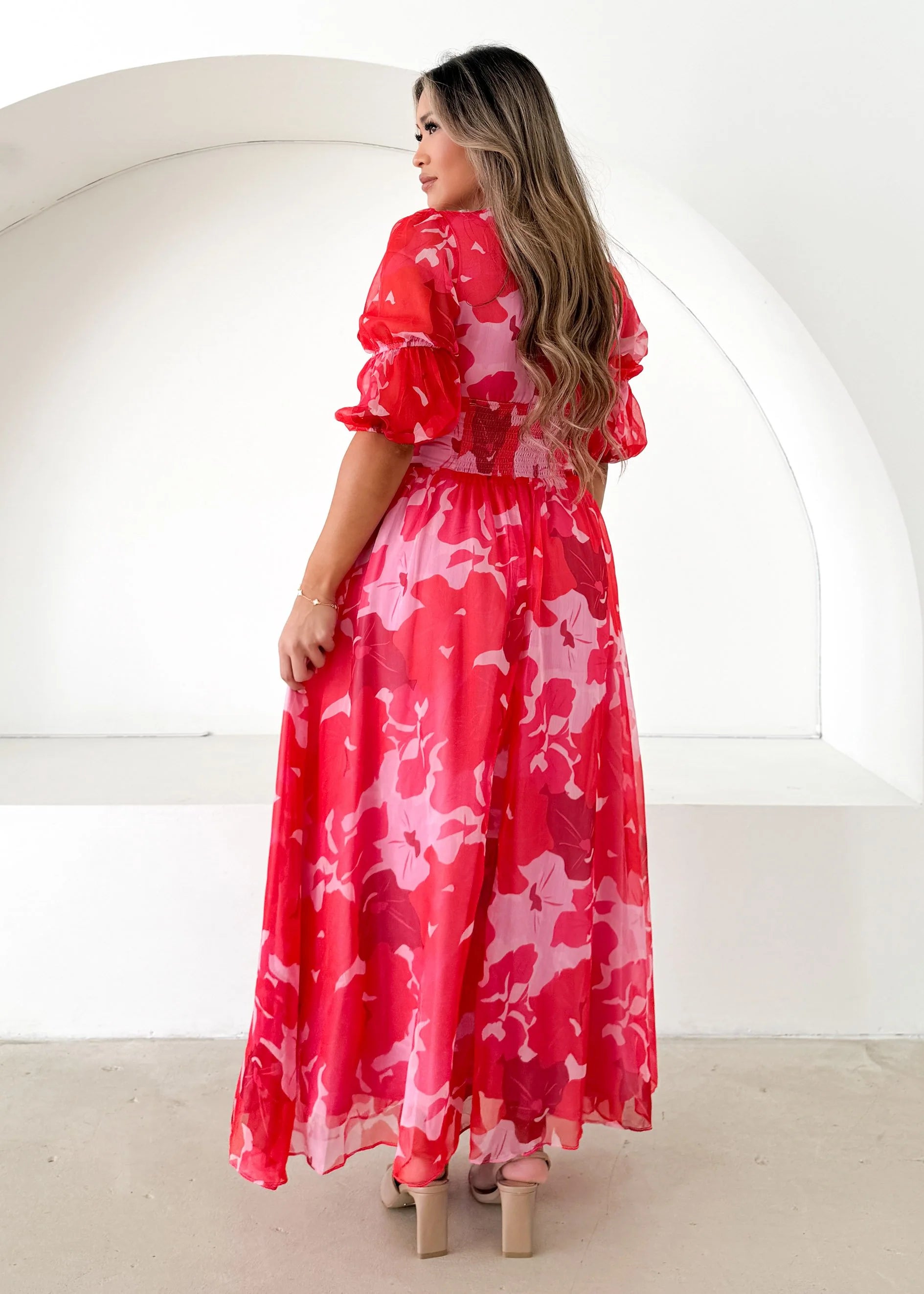 Tiffanie Midi Dress - Sugar Pink