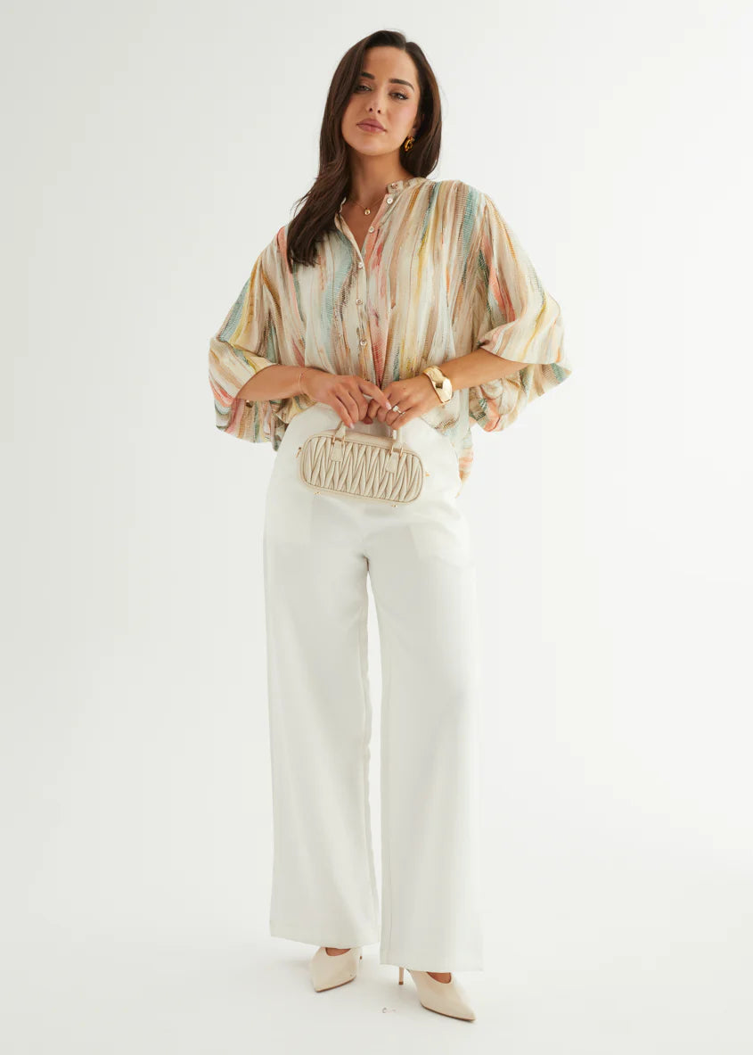 Taya Blouse - Champagne Watercolour