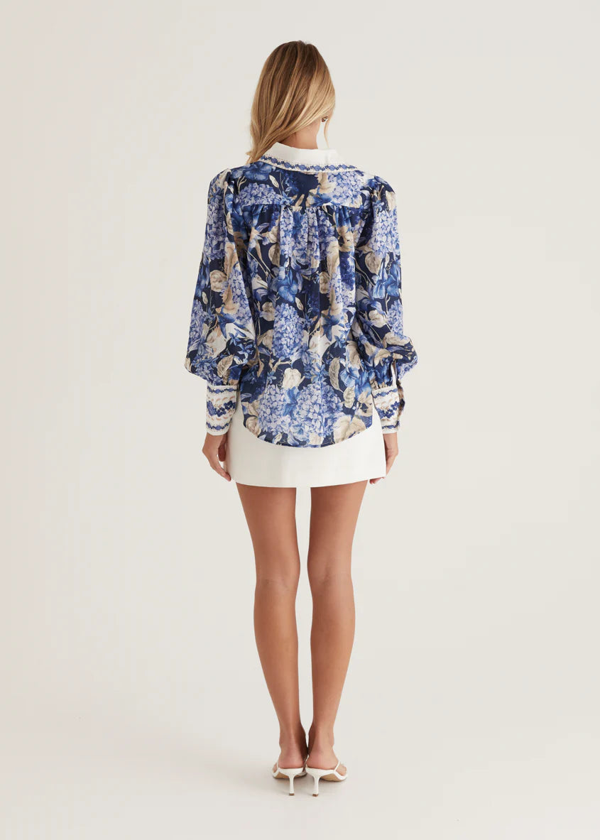 Khiani Shirt - Navy Hydrangea
