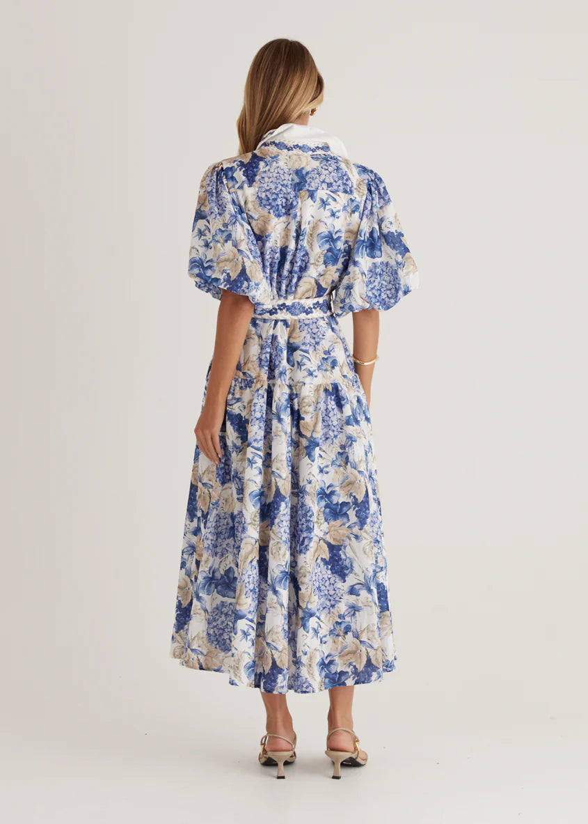 Ceres Midi Dress - White Hydrangea