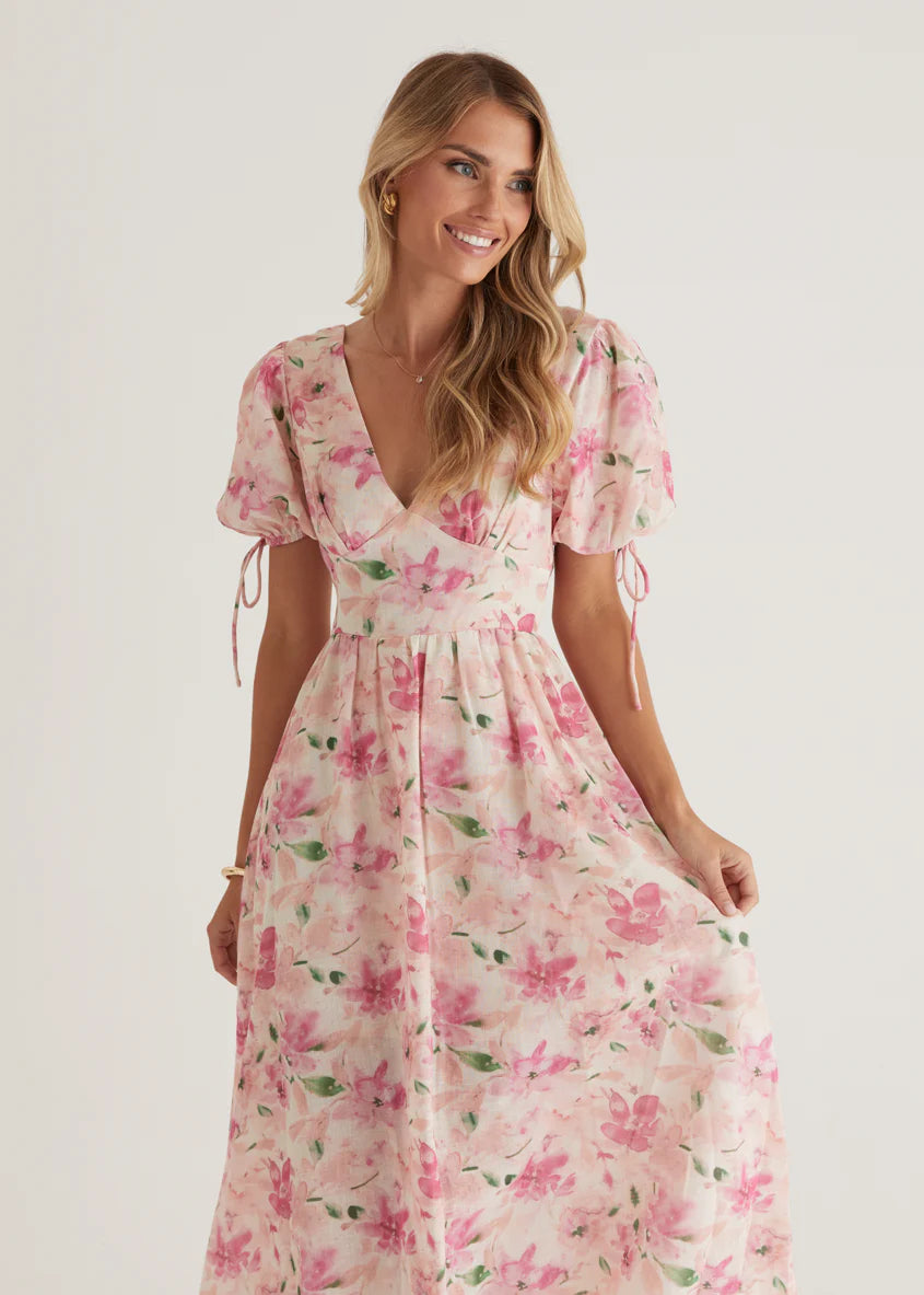 Malu Maxi Dress - Pink Floral