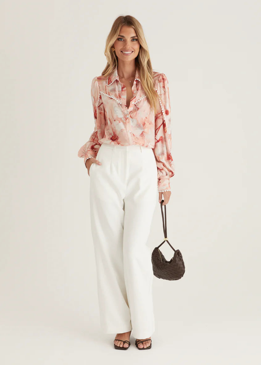 Misha Shirt - Peach Floral