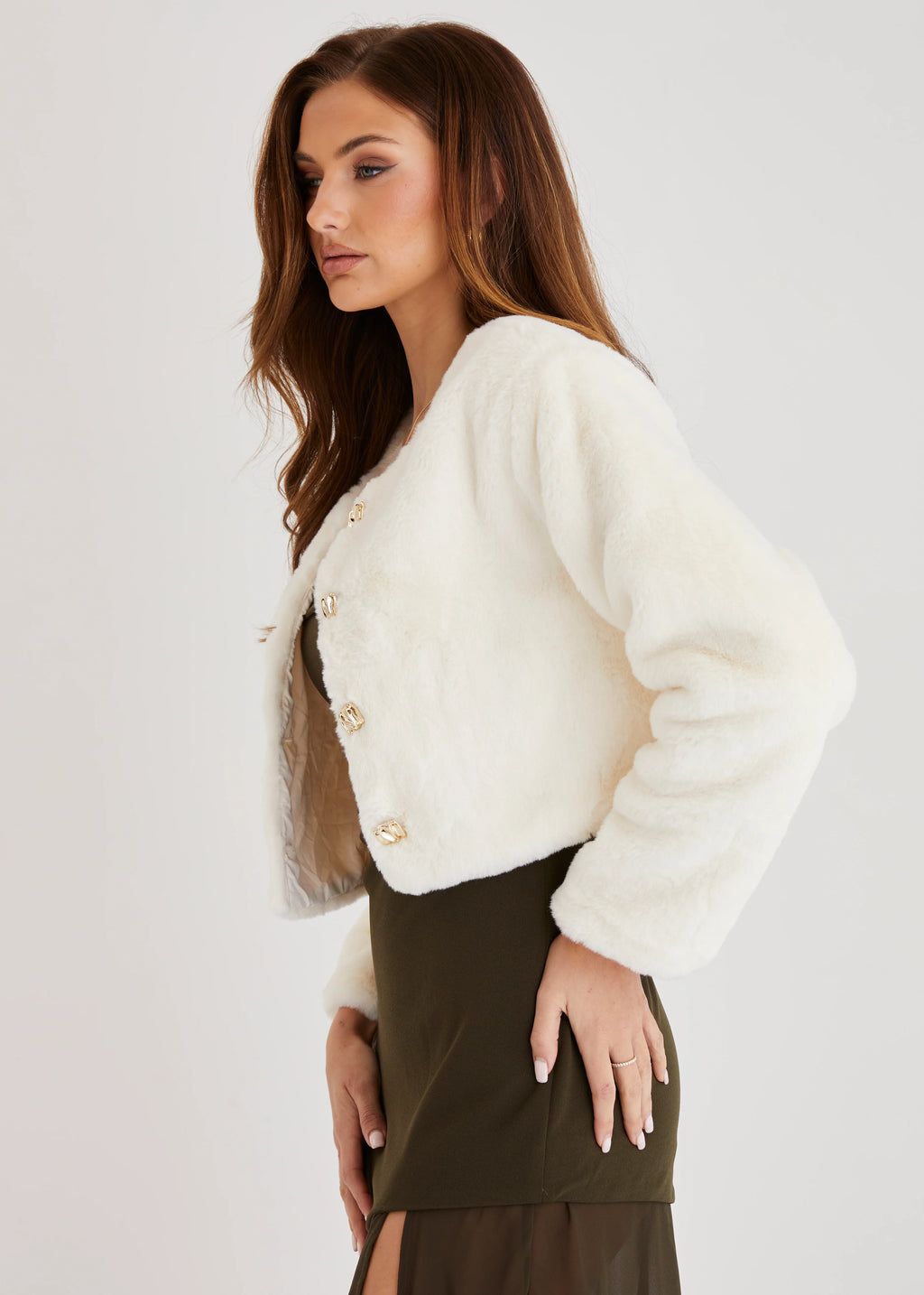 Amelita Cropped Jacket - Cream