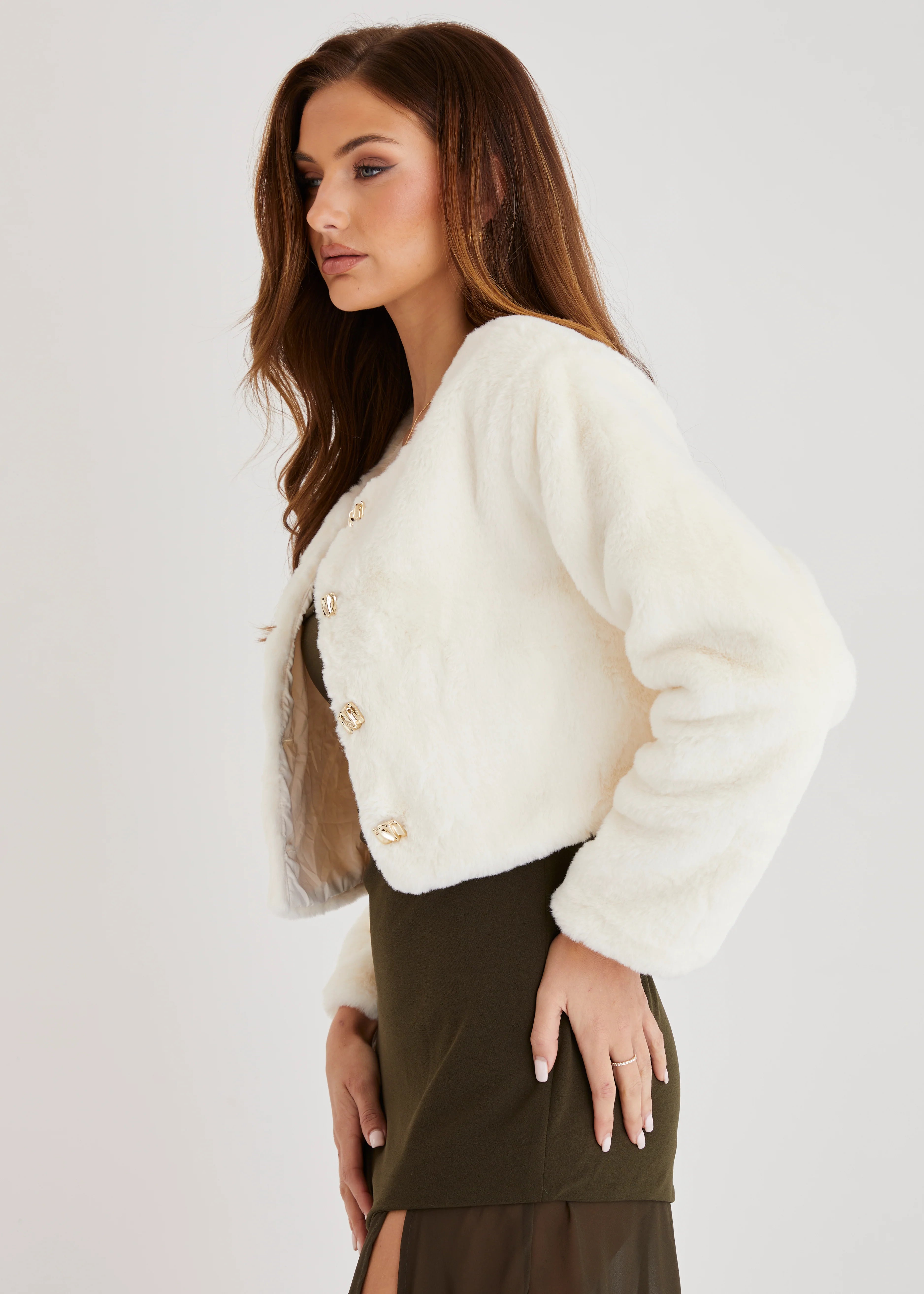 Amelita Cropped Jacket - Cream