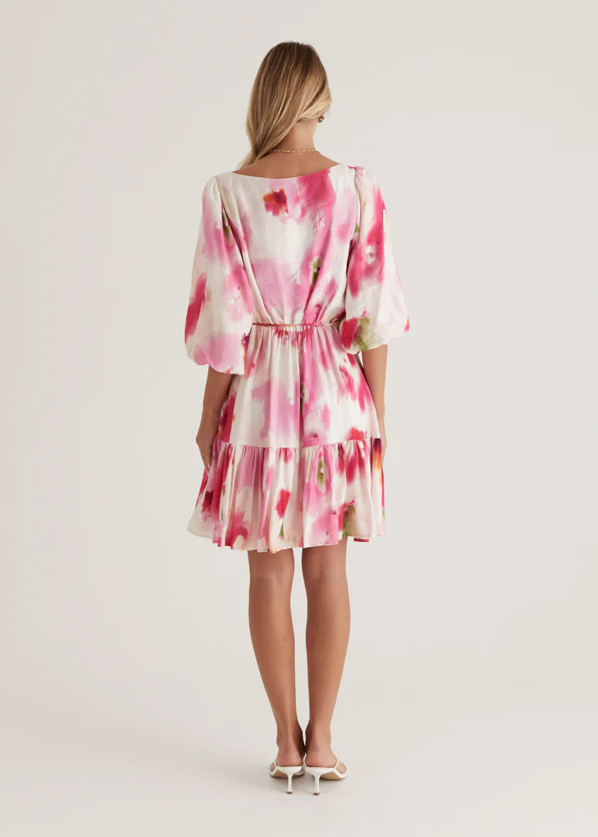 Namisha Dress - Pink Watercolour