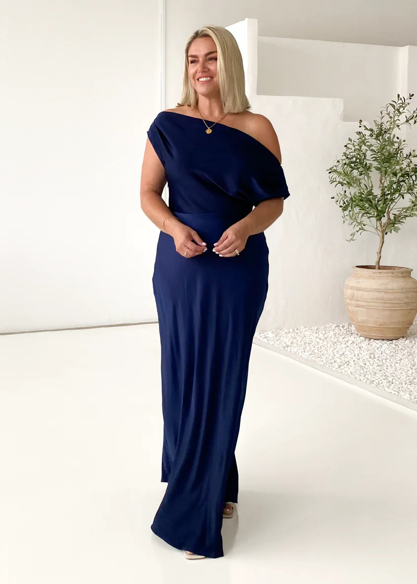 Rae Off Shoulder Maxi Dress - Navy