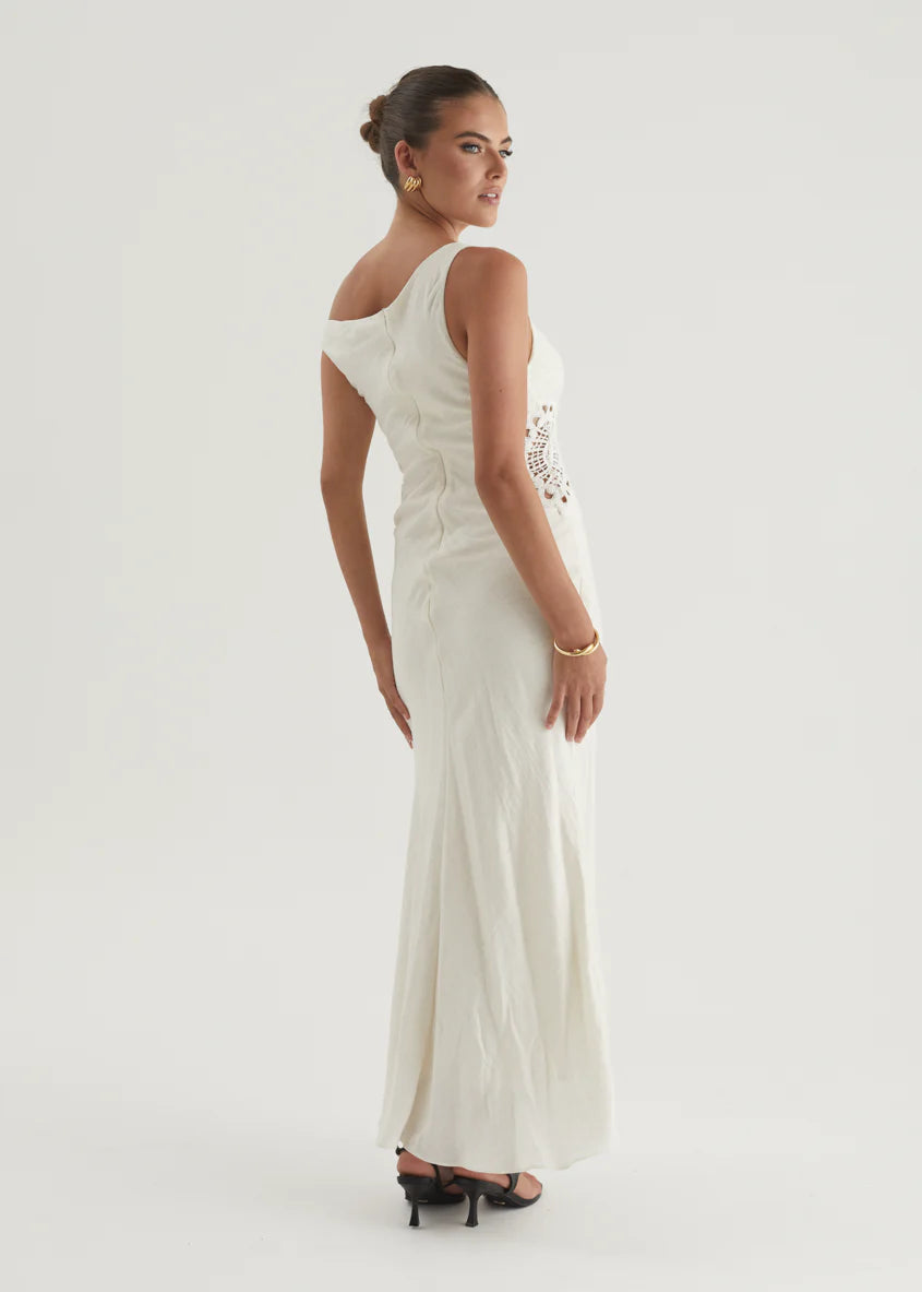 Sarai One Shoulder Maxi Dress - Cream