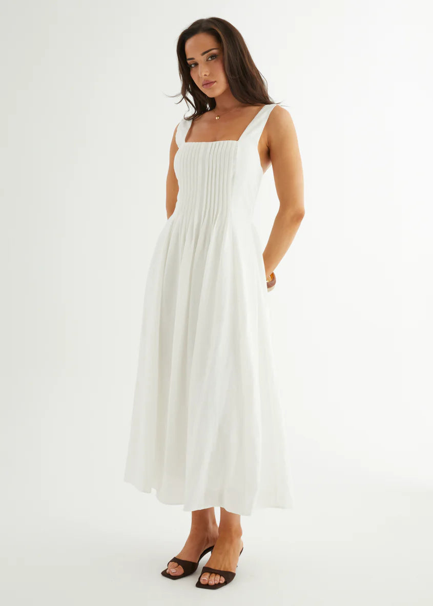 Neishia Midi Dress - Off White