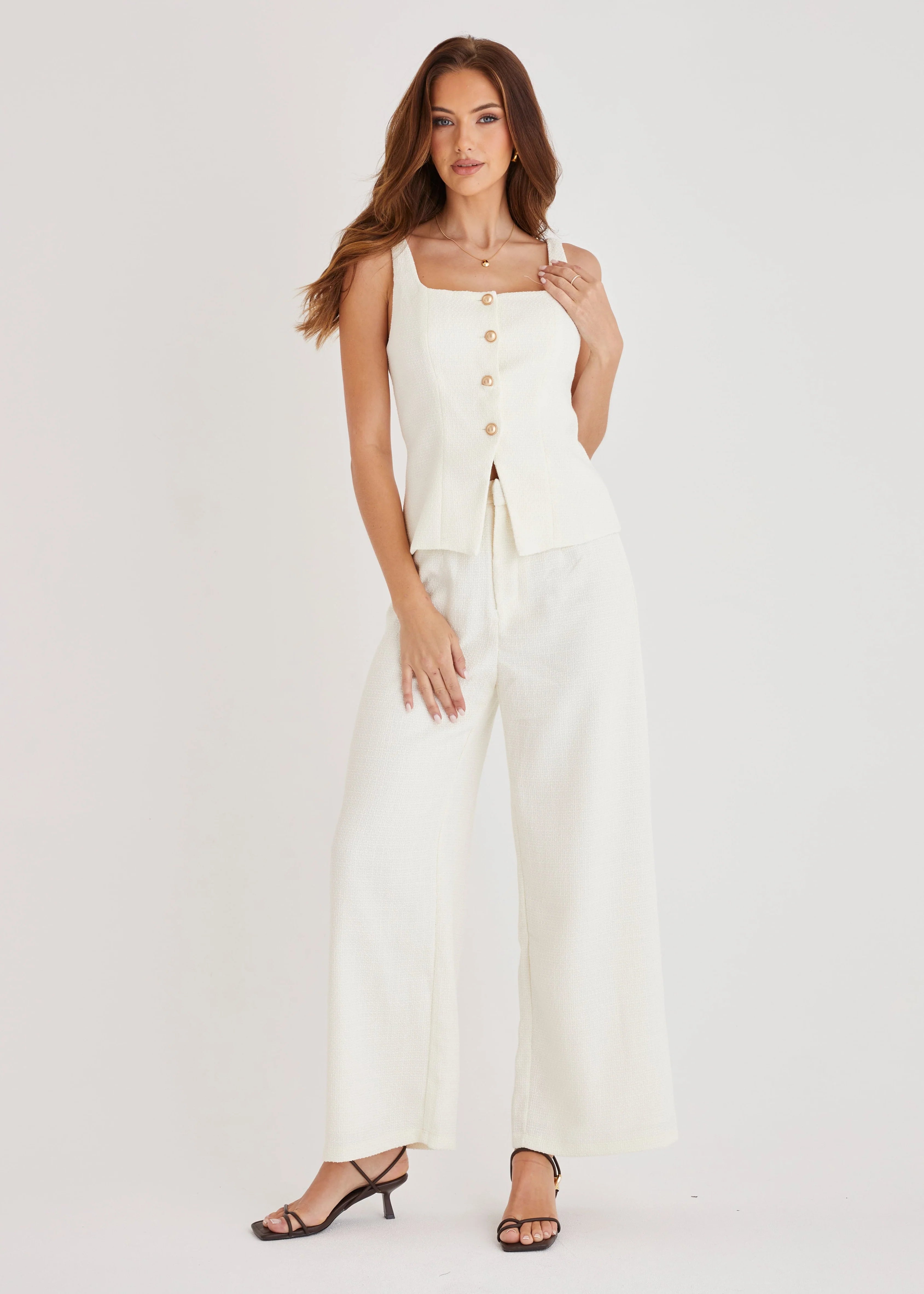 Suzzie Tweed Set - Cream