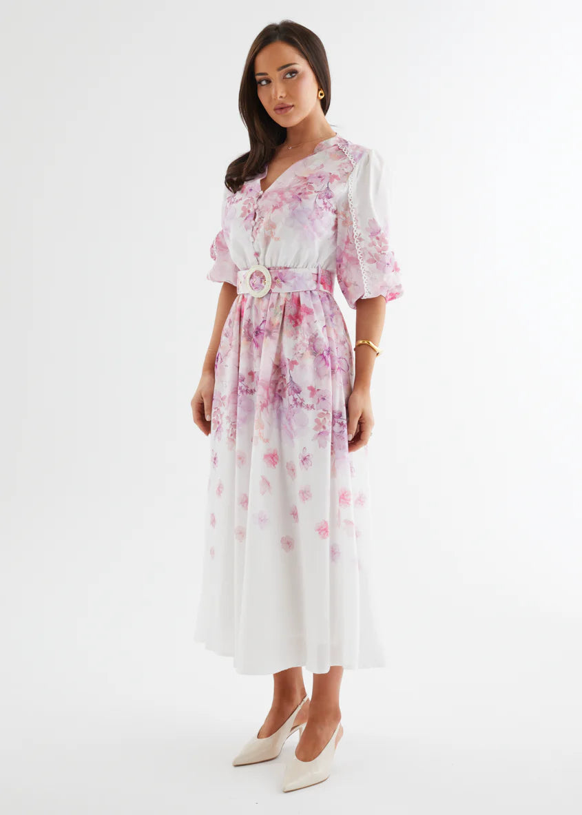 Lani Maxi Dress - Pink Flowers