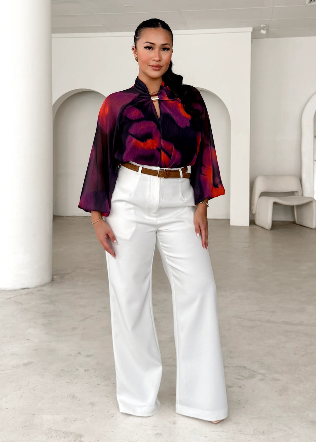 Magnolia Blouse - Black Watercolour