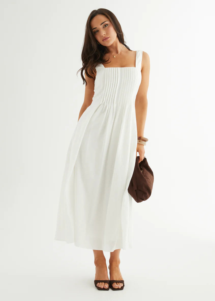 Neishia Midi Dress - Off White