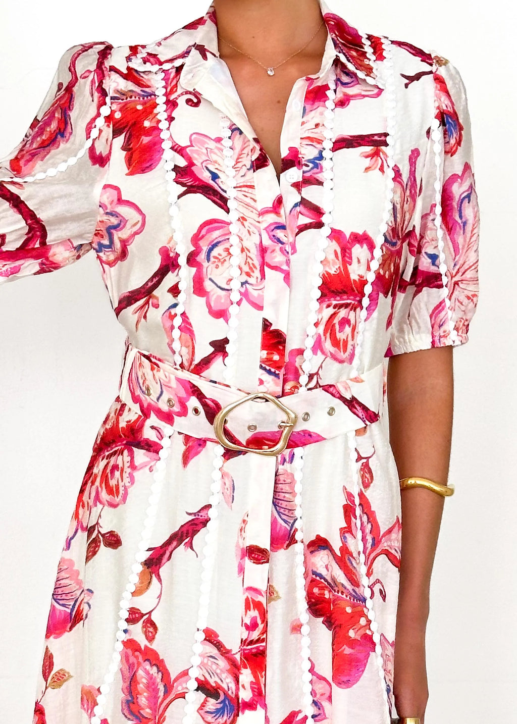 Mannia Maxi Dress - Red Floral