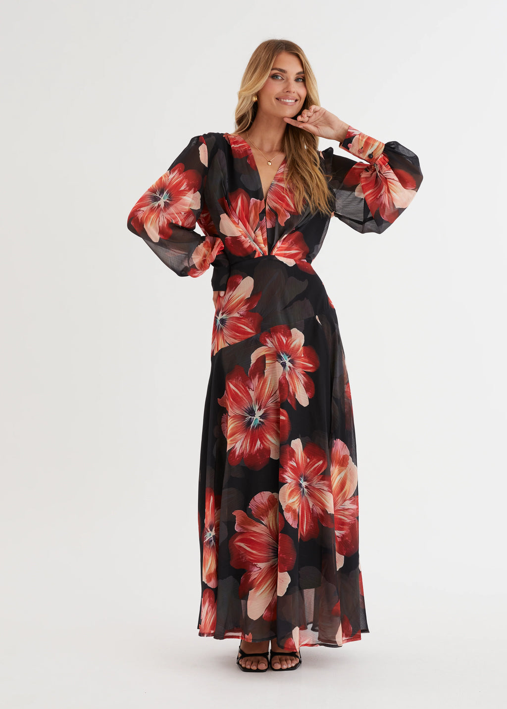Frida Maxi Dress - Black Floral