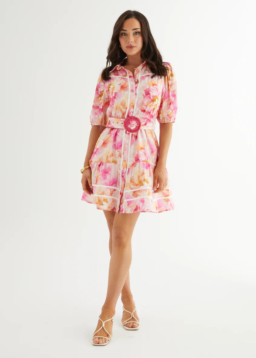 Dakota Dress - Magenta Floral
