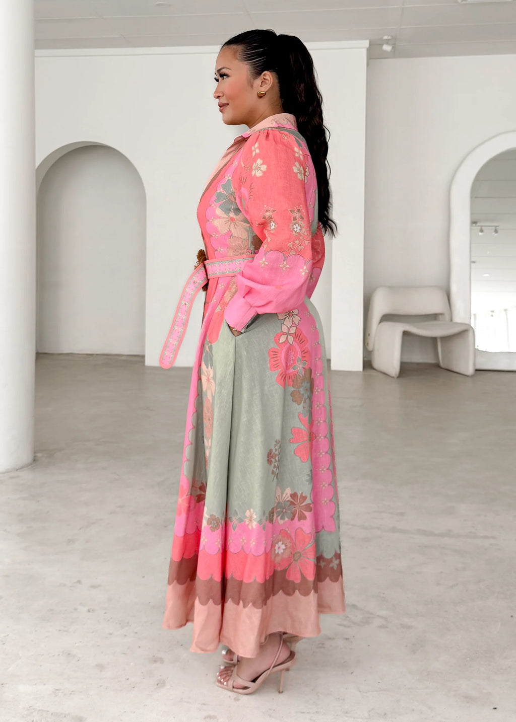 Entity Midi Dress - Melon Floral