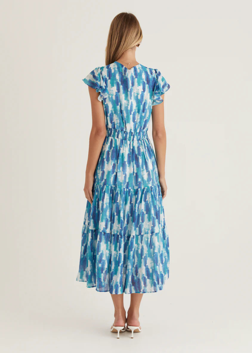 Gatsby Midi Dress - Blue Splash