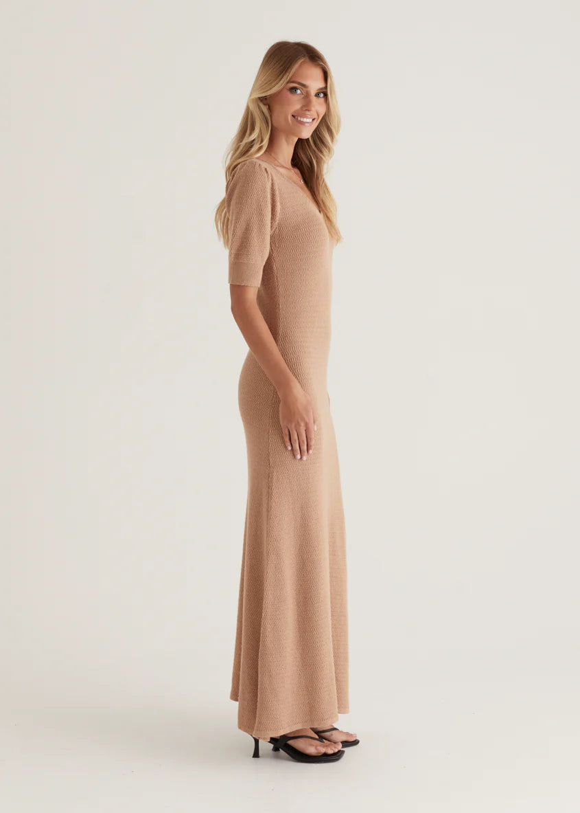Paulette Knit Maxi Dress - Camel