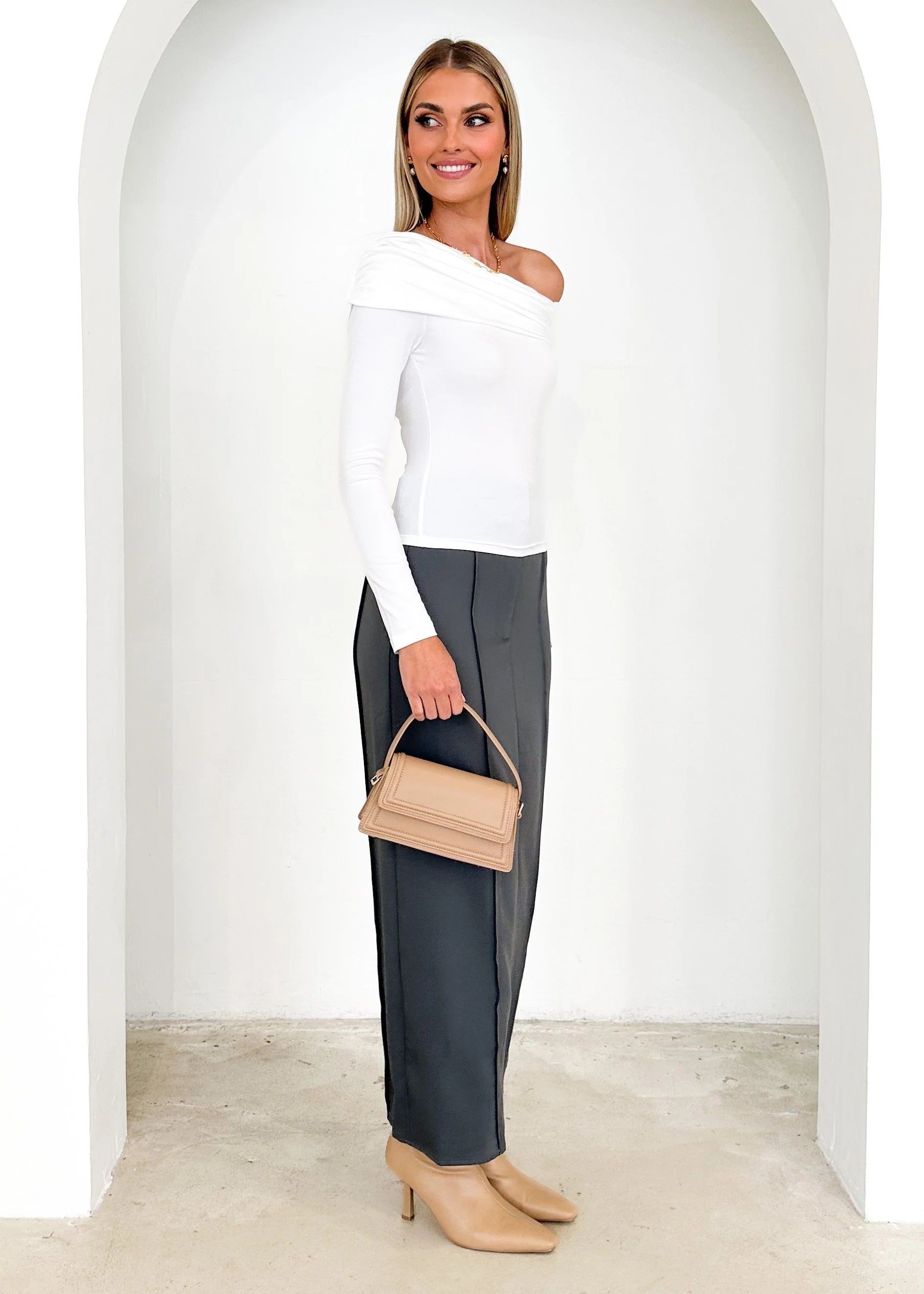 Blime One Shoulder Top - Off White