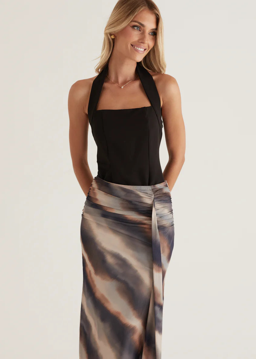 Eyso Mesh Skirt - Mocha Watercolour