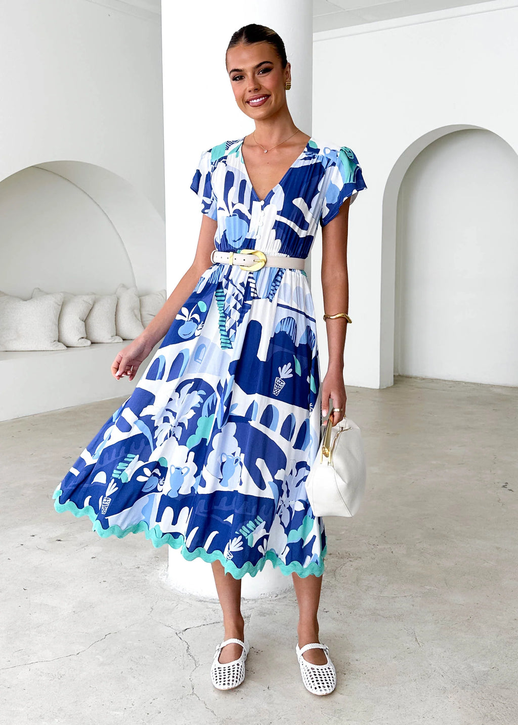 Phoenix Midi Dress - Blue Nyssa