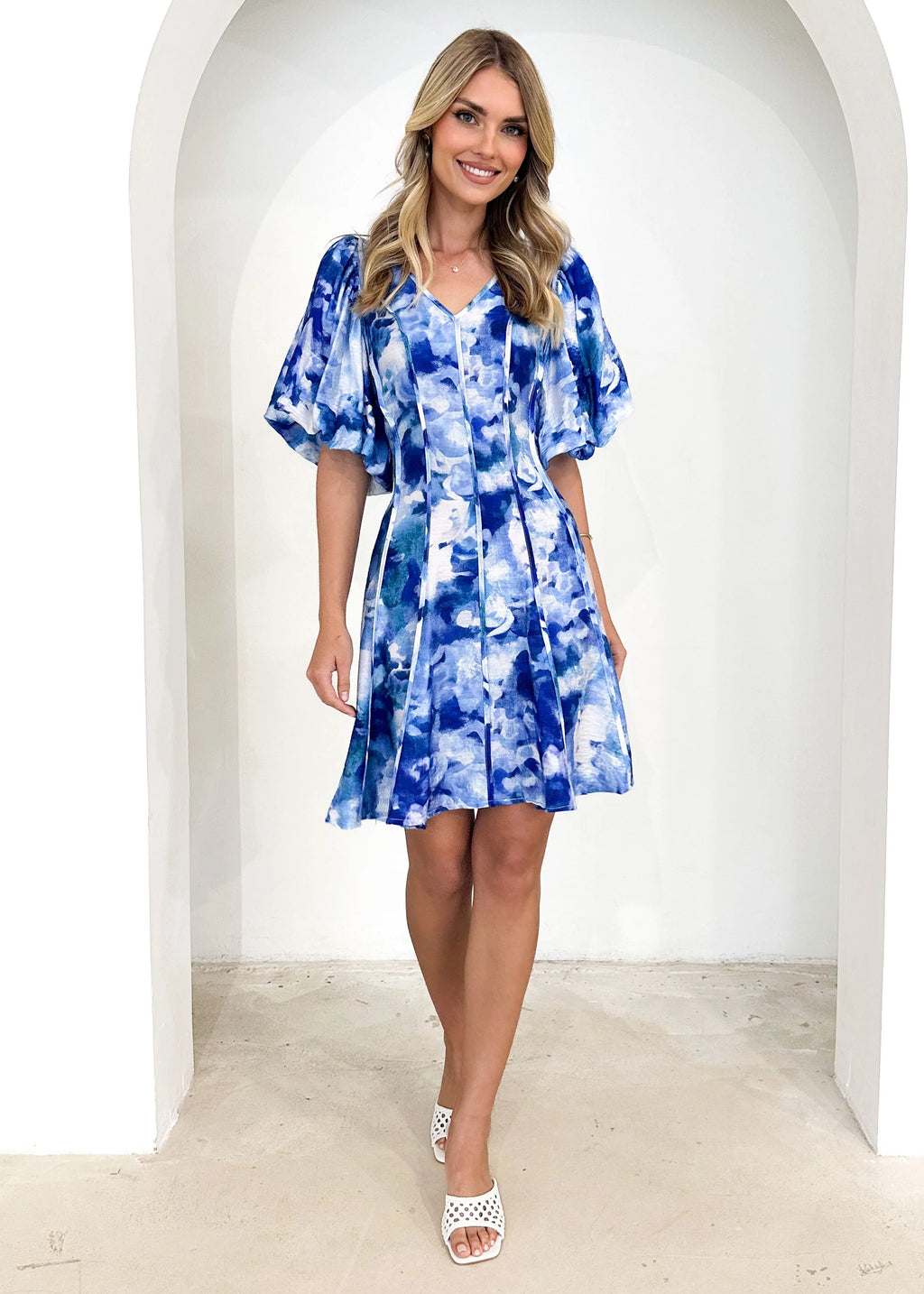 Sabrina Dress - Blue Splash