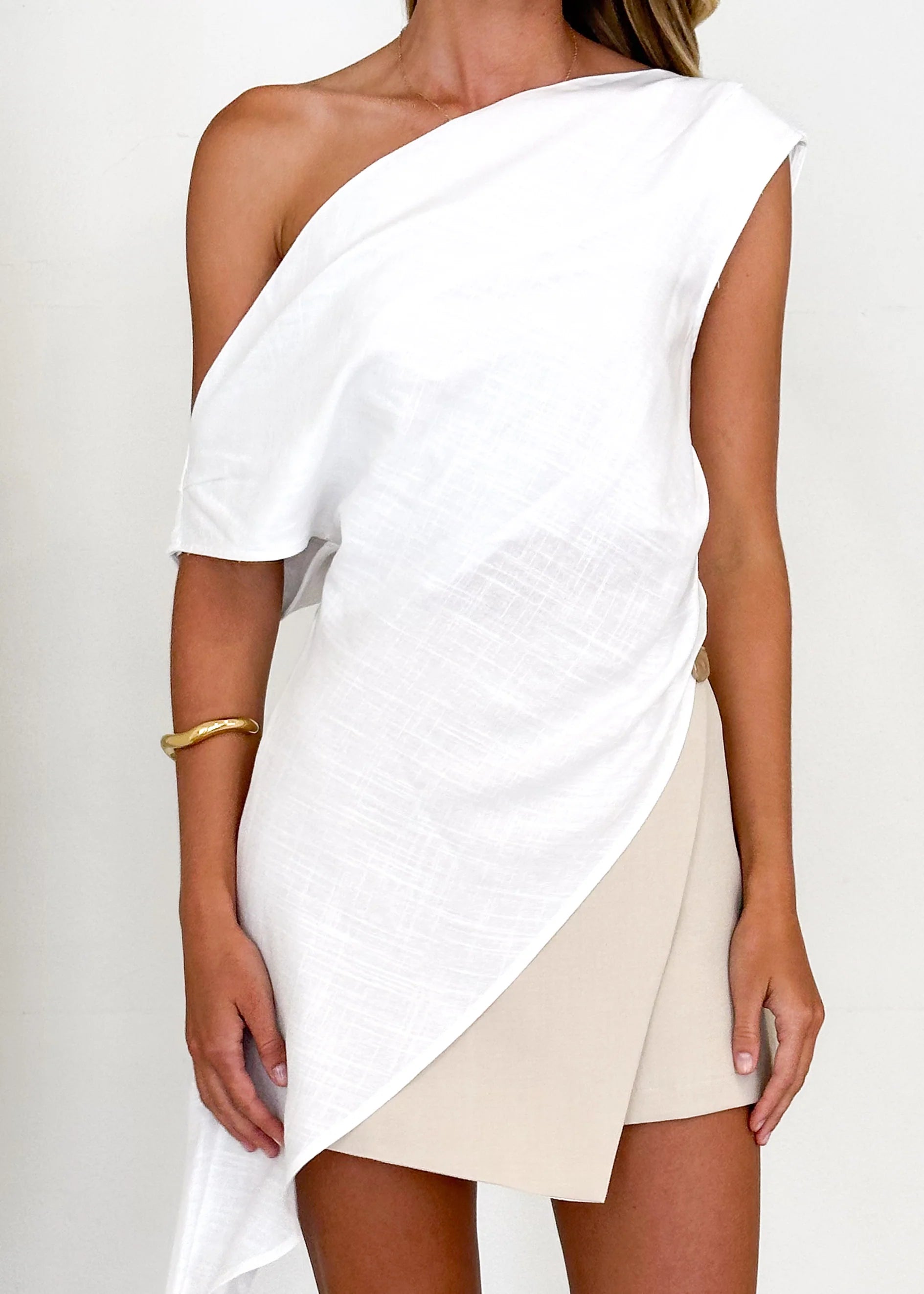 Kylo One Shoulder Top - Off White