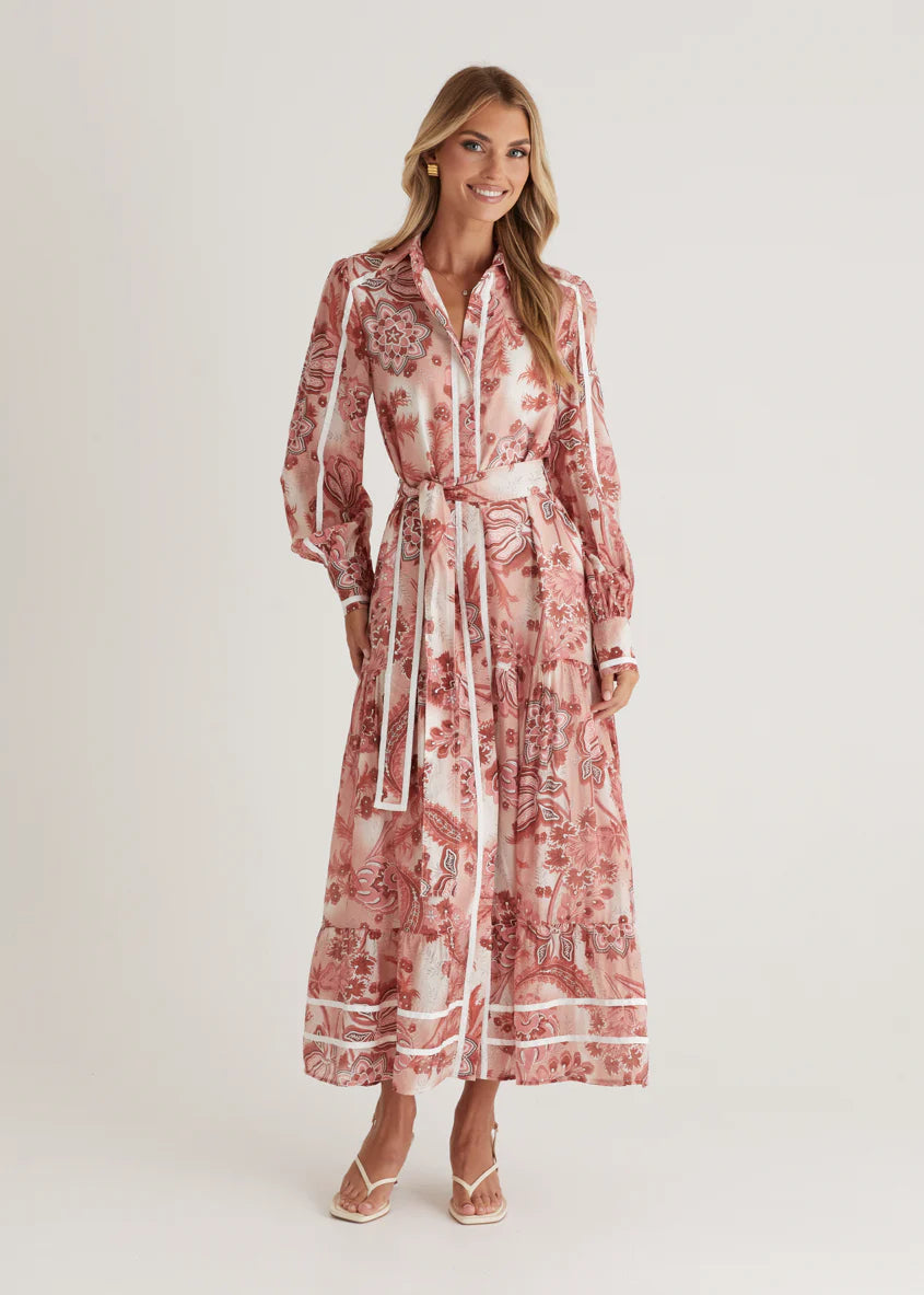 Juliet Maxi Dress - Wine Paisley