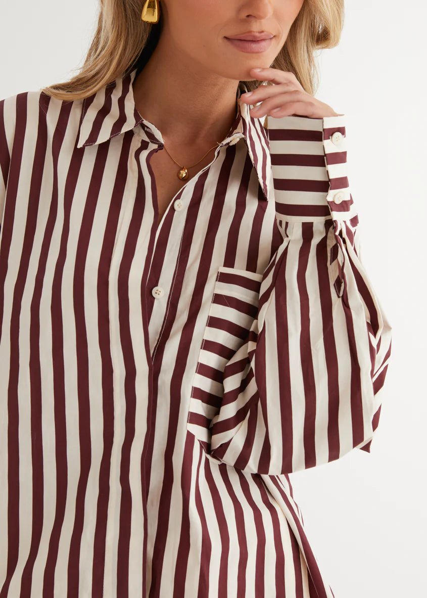 Lola Shirt - Berry Stripe