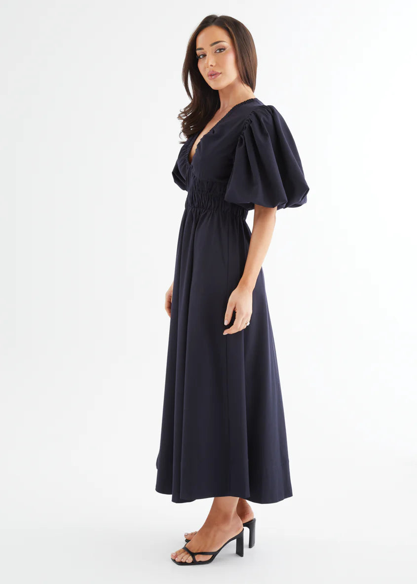 Misori Midi Dress - Indigo