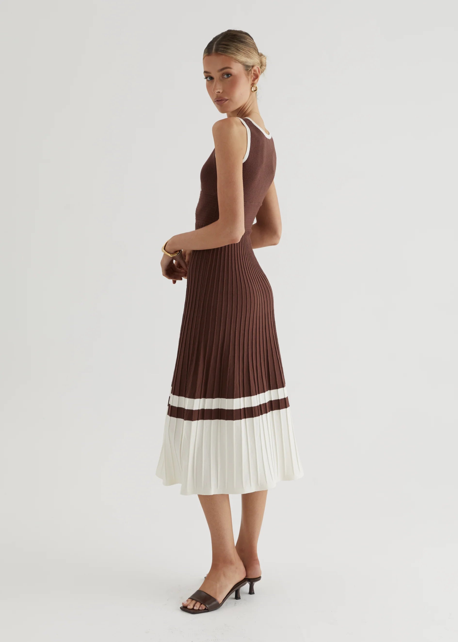 Radiate Knit Midi Dress - Chocolate