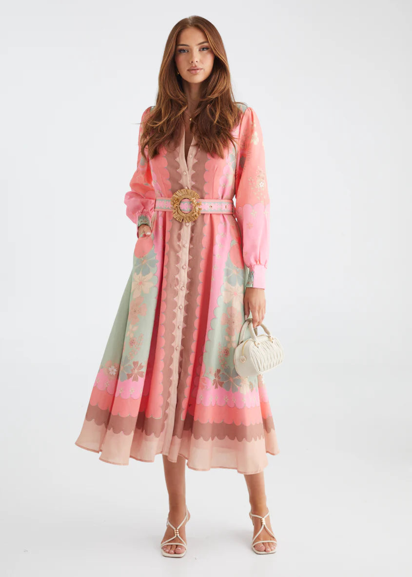 Entity Midi Dress - Melon Floral