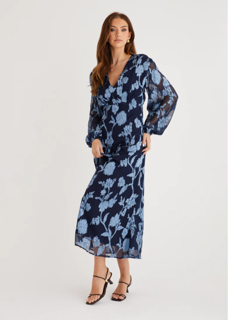 Primavera Maxi Dress - Blue Floral