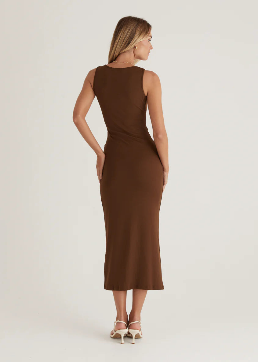 Sonia Midi Dress - Chocolate