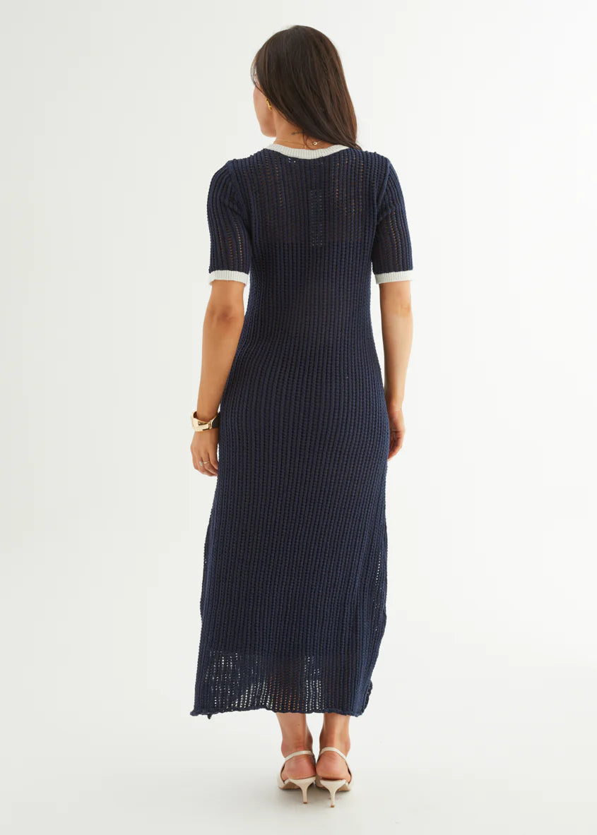 Janine Knit Maxi Dress - Navy