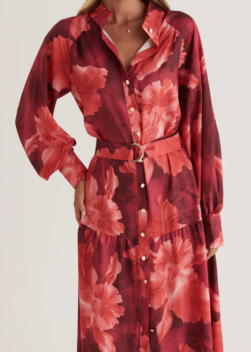 Marisa Maxi Dress - Red Floral