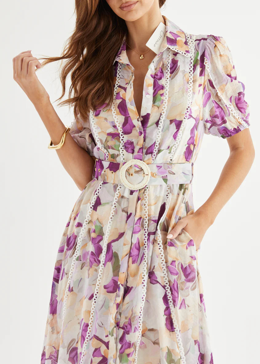 Melani Midi Dress - Violet Garden