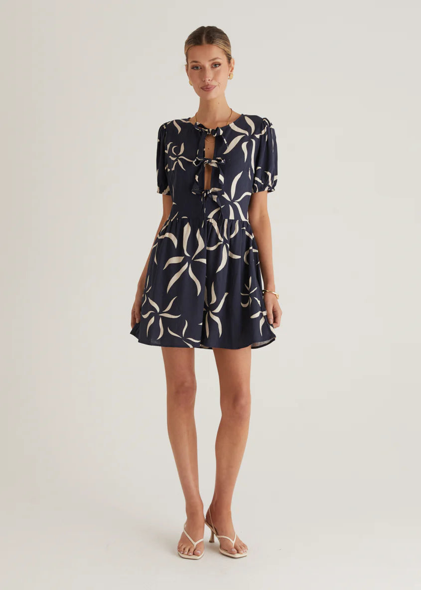 Ariel Dress - Navy Ayana