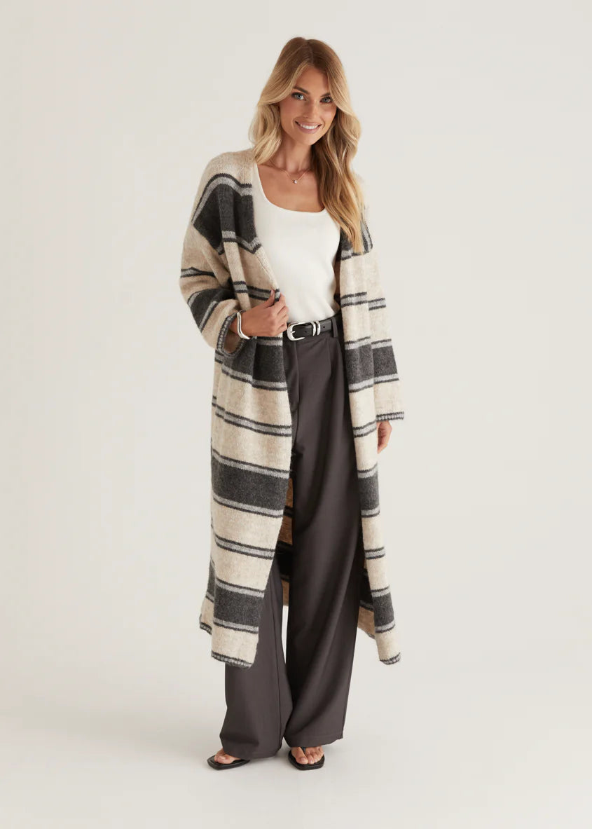 Yourta Cardigan - Black Stripe