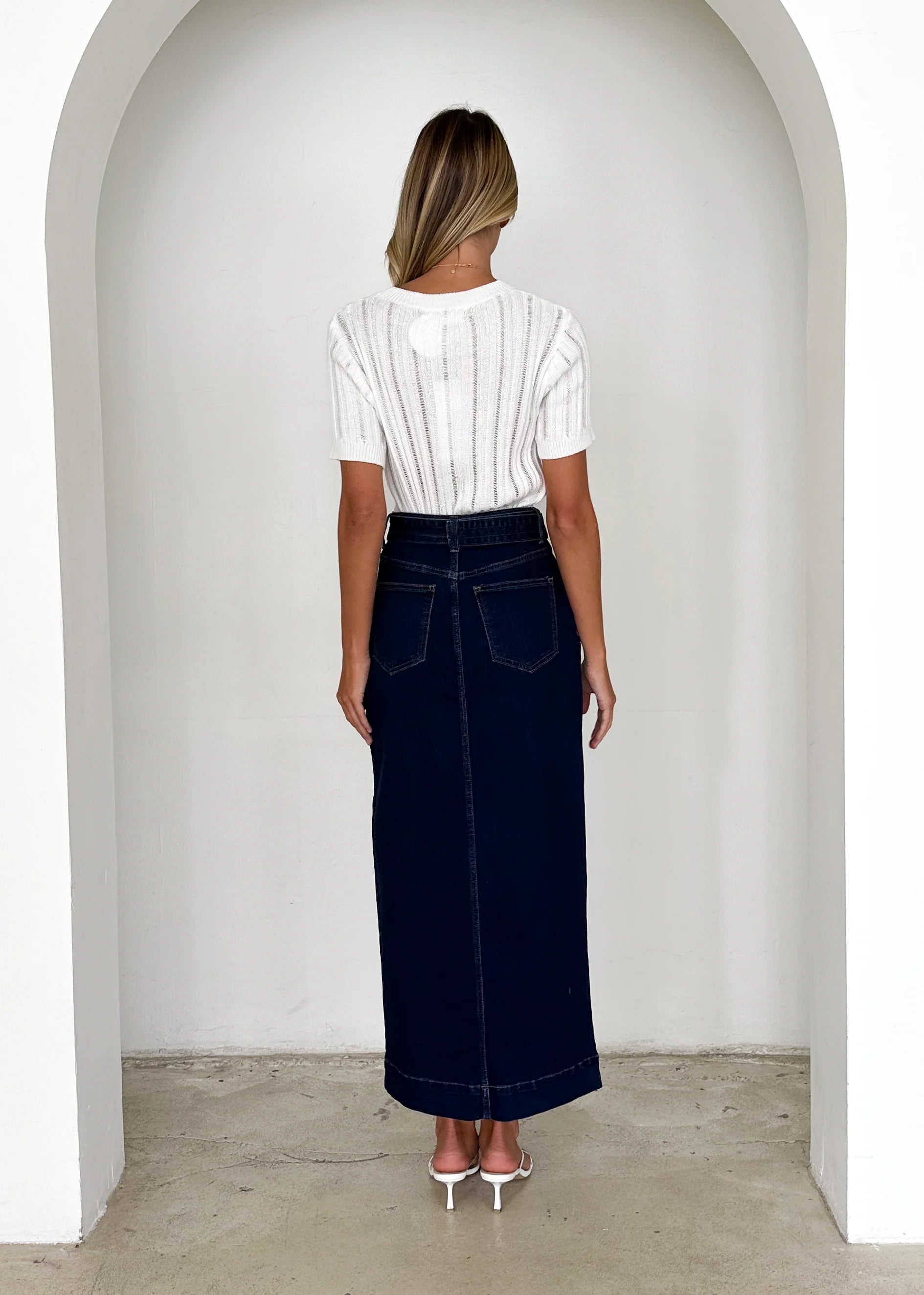 Hampton Stretch Maxi Skirt - Indigo