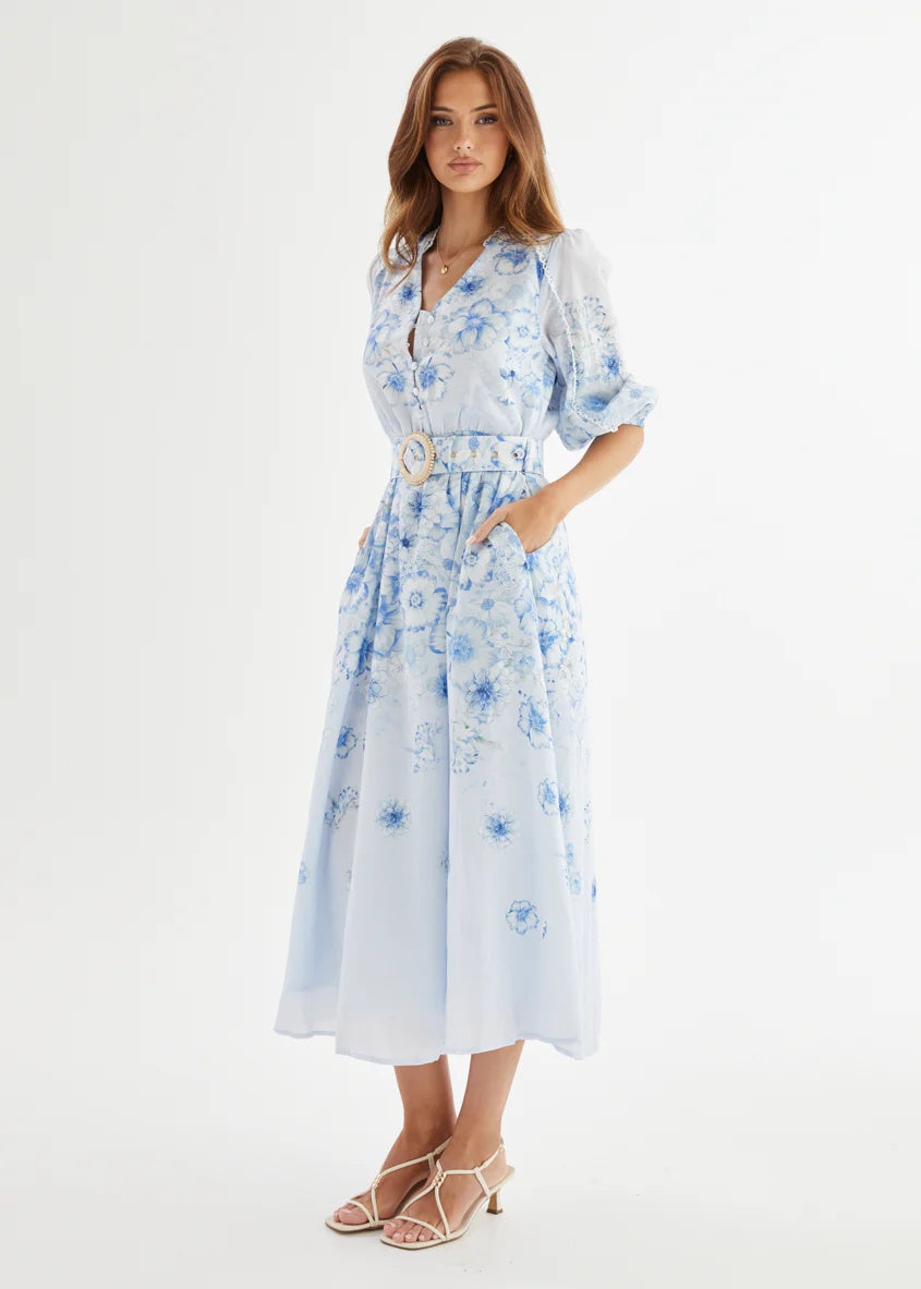 Lani Maxi Dress - Blue Flowers